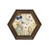 Pintura decorativa para comedor de restaurante americano, pintura colgante para entrada, fondo de sala de estar europeo, pintura mural hexagonal de flores y pájaros