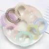 Macarons Estilo Coreano Caramelo Transparente Escarchado Color Simple Para Todas las Ocasiones Anillo para el Cabello Tipo Cable de Teléfono Anillo Grande para el Cabello Color Gelatina