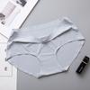 [Seda de hielo sin costuras] Ropa interior para dama de talle medio talla grande calzones de verano transpirables y cómodos entrepierna de algodón invisible