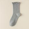 Calcetines con Volantes para Mujer para Otoño, Calcetines hasta la Mitad de la Pantorrilla con Suelas de Algodón Puro, Puño Suelto sin Costuras, Calcetines Slouch, Calcetines Largos Blancos con Bordes Enrollados de Moda