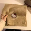 Novo Cachecol de Lã Versátil e Fofo de Gatinho para Mulheres no Inverno Engrossado e Quente Estilo Japonês Lã Artificial Cachecol de Tricô Amigo da Pele