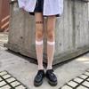 Calcetines blancos JK ultradelgados hasta la pantorrilla para mujer primavera y verano carnosos negros de media caña malla lolita japonesa de red