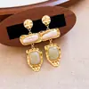 Pendientes Geométricos de Flor de Resina Transfronterizos Europeos y Americanos Otoplastias Maillard Otoño e Invierno Diseño Nicho de Gama Alta Joyería para Orejas Venta al por Mayor