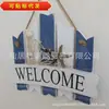 Estilo mediterráneo nueva valla azul y blanco BIENVENIDO a listado decoración tienda del hogar BIENVENIDO listado