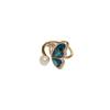 Anillo abierto de mariposa de circonita electrochapado en oro real, perla de agua dulce, concha de abulón, anillo de dedo índice de moda de lujo ligero, anillo de personalidad