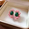 Pendientes de plata para mujer, estilo coreano, con explosiones en vivo, de alta gama y de lujo.