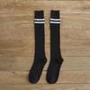Otoño e Invierno Nuevos Calcetines de Media Caña para Mujer Estilo Japonés Algodón Dos Barras Verticales Calcetines de Pantorrilla Estilo Preppy Modernos Calcetines de Rizo al Por Mayor