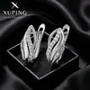 Hebillas de Pendientes de Aleación de Cobre Transfronterizas Europeas y Americanas Xuping Forma de Hoja Nicho Diseño Hueco Hebilla en Forma de D Pendientes Rusos al por Mayor
