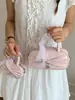 Bolsa de Mão com Laço Doce e Único para Mulheres 2026 Nova Moda Versátil Bolsa de Ombro Transversal de Bolinhas