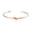 Pulseira Simples Aberta Transfronteiriça com Nó Concentrado de Cobre para Mulheres, Versátil Elegante da Moda Pulseira Lisa