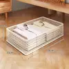 Caja de almacenamiento debajo de la cama con ruedas para dormitorio, gabinete extraíble de gran capacidad, canasta de almacenamiento plana para libros y artículos