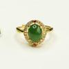 Anel de Jade Natural Hetian Aiyu Verde Espinafre Anel de Dedo Feminino Jade Atacado Dropshipping S4012010