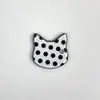 Accesorios Creativos DIY de Cabeza de Gato en Acetato con Colgante de Bolsa de Diamantes Botón Llavero Colgante de Acetato Decoración para Funda de Teléfono Móvil