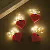 Lâmpada Formato Coração Tampa Aberta Criativa Iluminação Automática Buquê Bolo Decoração de Presente Lâmpada de Ambiente Fio de Cobre LED Corda de Luz