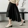 Mocasines de hebilla de cuero estilo británico, colección otoño 2026, zapatos de tacón alto gruesos de cuero, cuero genuino, zapatos de salón con punta profunda, zapatos de mujer