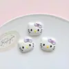 Accesorios DIY de cabeza de gato de resina de dibujos animados, parche de decoración de lazo para funda de teléfono, pegamento crema, materiales para accesorios de zapatos tipo zueco