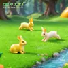 Adorno de Paisaje en Miniatura con Musgo Conejo Corriendo Conejo Sentado Decoración de Ensamblaje DIY Adorno de Planta Suculenta