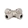 Roke Acero Inoxidable 316 Abrazadera Única Conector de Tubería de Cuatro Vías Conector de Enclavamiento Iso8434-1 Conector Hidráulico Din2353