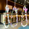 Encantador Colgante de Teléfono Hecho a Mano con Perlas y Cuentas de Colores, Llavero y Colgante para Bolso Estilo Ins para Chicas