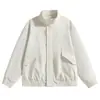 Jaqueta Cardigan Patchwork Desconstruída Gola Alta Estilo Americano Nova para Primavera Masculina, Jaqueta de Voo para Exterior, Jaqueta de Baseball Masculina em Estoque