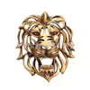 Arte de parede Cabeça de Leão Cabeça de Leão Montada na Parede Artesanato de Resina Ornamento Feito à Mão 3D