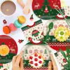 Mm352 Decoración de Suéter Navideño Feo Vajilla para Fiesta Navideña Set de 4 Piezas para 8 Personas Plato de Papel Navideño Vaso de Papel