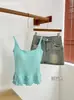 Camisola con volantes en el bajo y espalda cruzada para mujer, nuevo estilo de verano, sexy y moderna, con copas, perfecta para usar en capas