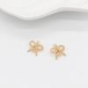 Accesorios para joyería DIY, moño, accesorios de doble colgante, cobre coreano chapado en oro real de 14K, colgante de moño, fabricantes, venta al por mayor