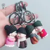 Llavero de princesa y suegra de lana de dibujos animados, directo de fábrica, muñeco de PVC con personaje, bolsa de regalo pequeña, colgante de ropa