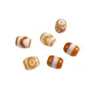 Colar Pingente Antigo Vermelho Dente Amarelo Mesa Contas Antigas Forma de Dente Agata Dzi Acessórios de Joia DIY Estilo Fresco Agata Dzi Bead