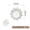 Botones de girasol de diamantes completos, botones de perla y diamante bicolor dorado y plateado, accesorios de ropa vintage francesa para mujer, botones metálicos de girasol