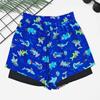 Calções de Natação Infantis, Fatos de Banho Profissionais de Secagem Rápida para Meninos, Tamanhos Médio e Grande, Roupa de Banho Infantil com Camada Dupla Anti-Constrangimento, Desenho Animado, Equipamento de Treino de Natação para Meninos