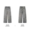 Jeans Bordados Divertidos de Cachorro para Niños Hombres Primavera y Otoño Nuevos Pantalones de Pierna Ancha Sueltos de Largo hasta el Suelo Pantalones Rectos Ajustados de Cintura Alta