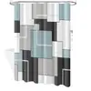 Cortina de ducha impermeable y a prueba de moho, Cortina de ducha impermeable geométrica, Lavable a máquina, Cortina de baño simple de poliéster, Cortina divisoria plegable para baño