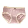 Roupa Íntima Feminina Roupa Íntima de Algodão Puro Cor Sólida Roupa Íntima para Meninas Cintura Média Gaviha de Algodão Respirável Confortável Calcinhas Fabricante Atacado
