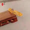Pulseira de coração de flor de pêssego com incrustação de diamantes estilo antigo chinês pulseira de herança de alta qualidade joia versátil joia feminina da moda