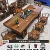 Conjunto de Cadeiras de Madeira Maciça em Laje Grande Nova Mesa de Centro Simples Chinesa Mesa Clássica de Escritório para Preparo de Chá Kung Fu Zen