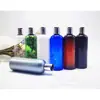 Frasco de Alumínio Anodizado 300ml com Tampa Flip-Top para Loção, Frasco Tipo Pump de Ombro Arredondado para Hidrolato, Frasco para Tônico e Óleo Essencial