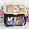 Estojo Transparente Destacável Personalizado, Material Escolar Multifuncional de Alto Padrão, Caixa Essencial de Lápis