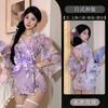 Gato Leiteiro Ganancioso Menina Doce Estilo Japonês Estampa de Flor de Cerejeira Quimono Camisola Camisola Feminina Robe com Cinto de Borboleta Cintura Sexy Pura Casa Privada