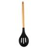 Atacado cabo de madeira silicone utensílios de cozinha conjunto de 12 peças com balde de armazenamento utensílios de cozinha panela antiaderente pá de cozinha colher terno