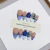 Daiyueda Uñas Portátiles Puras Hechas a Mano Otoño e Invierno Nuevo B306 Completamente Pintadas a Mano Talladas Elegantes Parche de Uñas Estilo Exportación