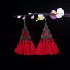 Aretes Turquesa Bohemios Europeos y Americanos Retro Búho Geométricos Atrapasueños Pluma Borla Aretes Mujeres