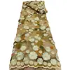 Tecido de renda com bordado floral completo em tule de chifon, vestido de noiva estilo étnico, tecido bordado para mulheres