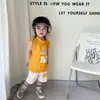 Conjunto de Chaleco de Verano para Niños, Top sin Mangas y Shorts para Niños, Atuendo de Verano Estilo Coreano, Ropa Infantil de Dos Piezas, Venta al por Mayor