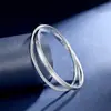 Pulseira de Prata 999 com Trevo de Quatro Folhas e Círculo Duplo para Mulheres, Versátil, Fashion, Esmalte, Nicho, Luxo, Anel Duplo, Letra, Prata Esterlina