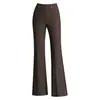Calça boca de sino versátil e elegante de corte justo para mulheres, novidade outono e inverno 2026, cintura alta, emagrecedora, com caimento fluido, casual.