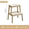 Banqueta de cozinha multifuncional, estável e com capacidade de carga, banqueta escada de madeira de pinho maciço sem pintura, banqueta de dois degraus para casa, banqueta para trocar de sapatos, banqueta para subir