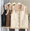 Nuevo Estilo Otoño e Invierno 2024 100kg Hermana Gordita Mediano Largo Más Terciopelo Chaleco de Motociclista Talla Grande Chaleco de Piel para Mujer 5598