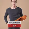 Ropa interior térmica para hombre, forro polar grueso, resistente al frío, terciopelo dorado juvenil, talla grande, ropa de otoño, pantalones largos, traje, camisa de fondo de invierno